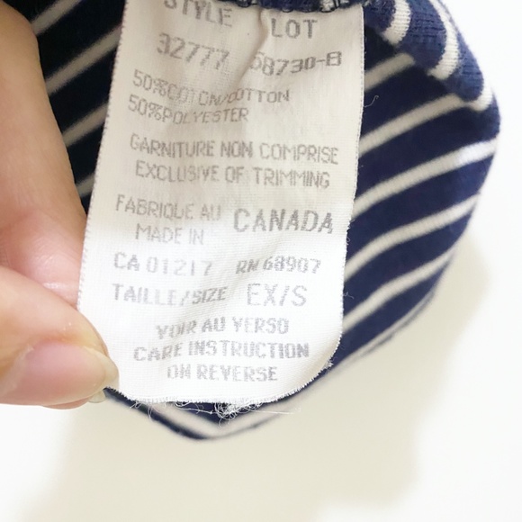 Le Chateau Striped Spaghetti Strap Tank Top Blue White XS - Picture 7 of 8